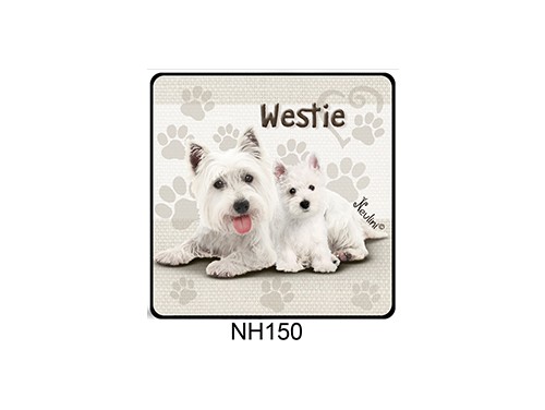 (NH150) Hűtőmágnes 7,5 cm x 7,5 cm - Westie – Kutyás ajándékok